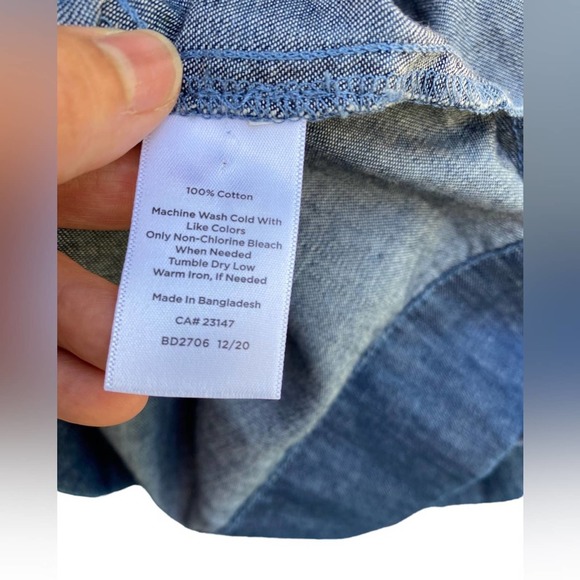 Talbots Striated Denim Shift Dress Women's Size 8 - Picture 8 of 8